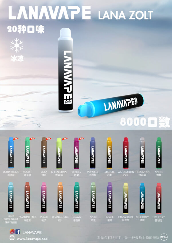 LANA 抛棄式8000口/一次性✨可充電🔋超大容量👍時尚單品🔥活動